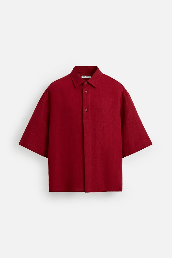 CHEMISE STRUCTURE COTON ET LIN