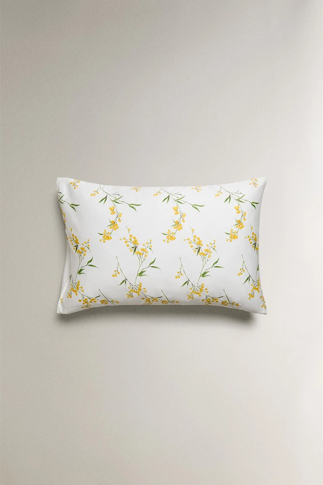 TAIE D’OREILLER SATIN IMPRIMÉ MIMOSA