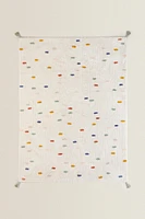 TAPIS ENFANT COTON POIS MULTICOLORES