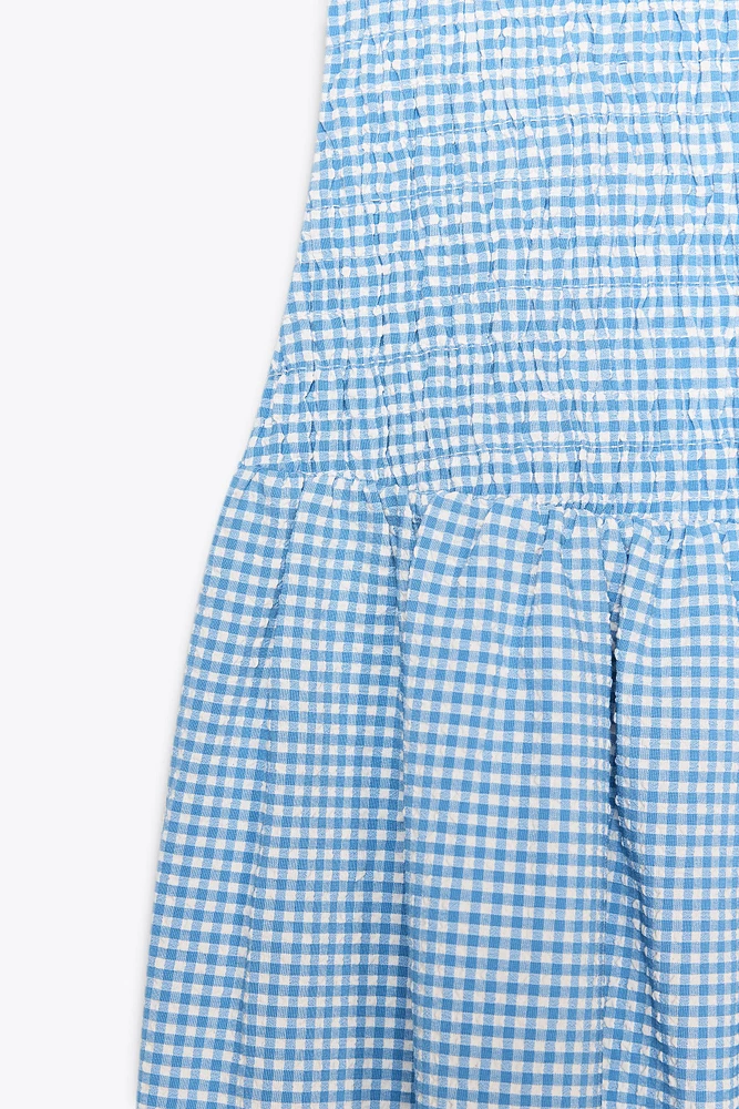 GINGHAM MIDI DRESS