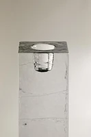 TEXTURED GLASS TEALIGHT HOLDER