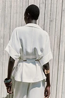 CHEMISE SAFARI LACET AVEC RAMIE
