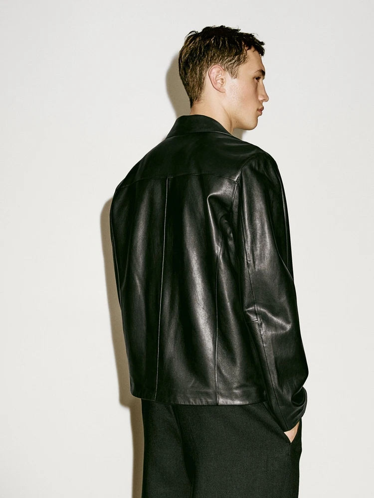 Veste légère courte en cuir nappa - Limited Edition