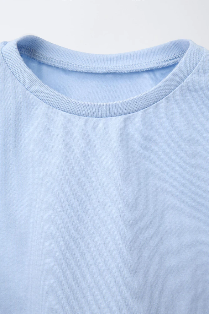 POPLIN RUFFLE MIXED T-SHIRT