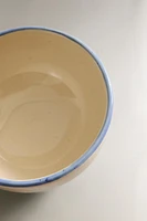 STONEWARE APPETIZER BOWL WITH RIM DETAIL