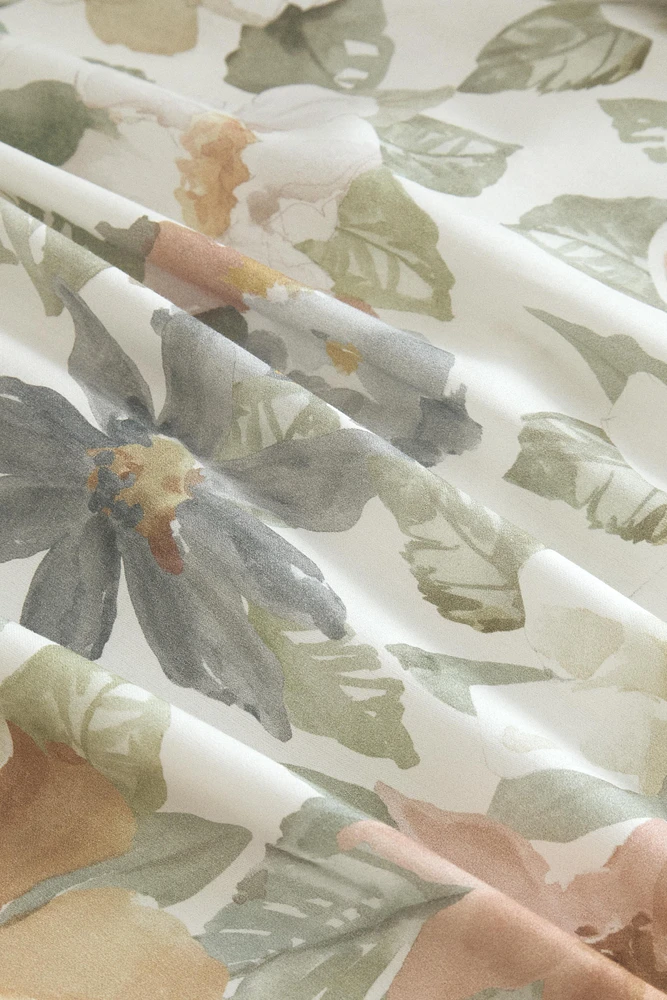 FLORAL PRINT SATEEN FLAT SHEET