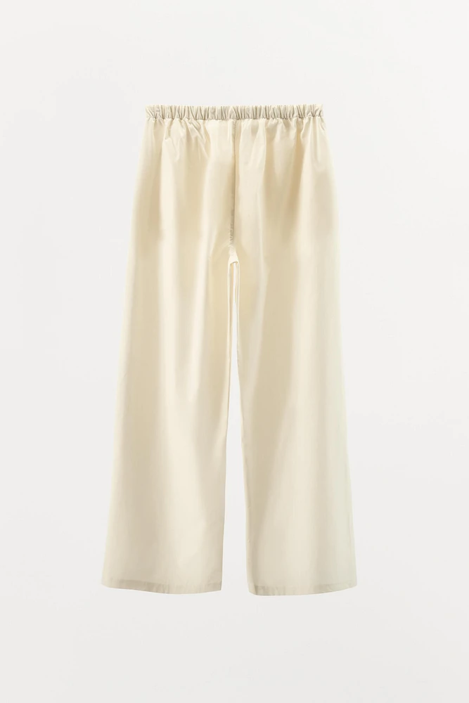 PANTALON STYLE PYJAMA EN POPELINE