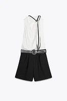 BELTED COMBINATION SHORT JUMPSUIT