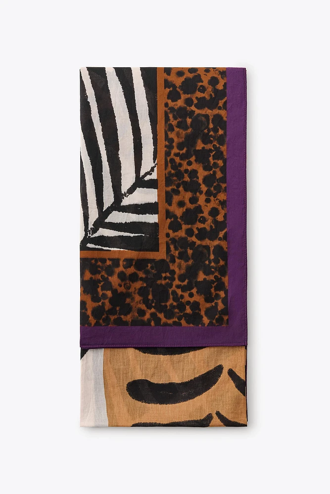 TIGER LEOPARD PRINT SCARF