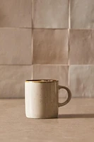 PORCELAIN MUG WITH ANTIQUE FINISH RIM