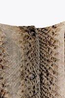 BLOUSE À ÉPAULETTES AVEC IMPRIMÉ ANIMAL ZW COLLECTION