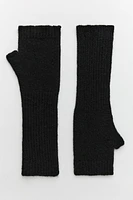 FINGERLESS RIBBED KNIT GLOVES