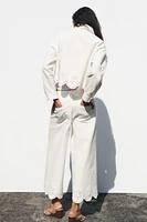 PANTALON JUPE-CULOTTE BRODERIES AJOURÉES