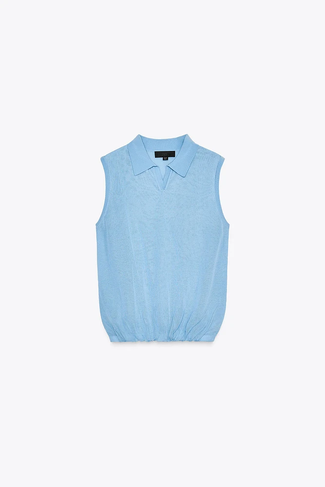 TOP POLO EN MAILLE