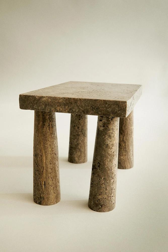 TRAVERTINE MINI SIDE TABLE