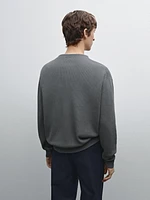 Mock turtleneck knit sweater