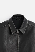 FAUX LEATHER WASHED JACKET