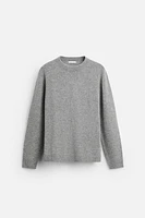 100% WOOL FLECKED SWEATER