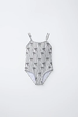 6-14 YEARS/ BOW PRINT SWIMSUIT