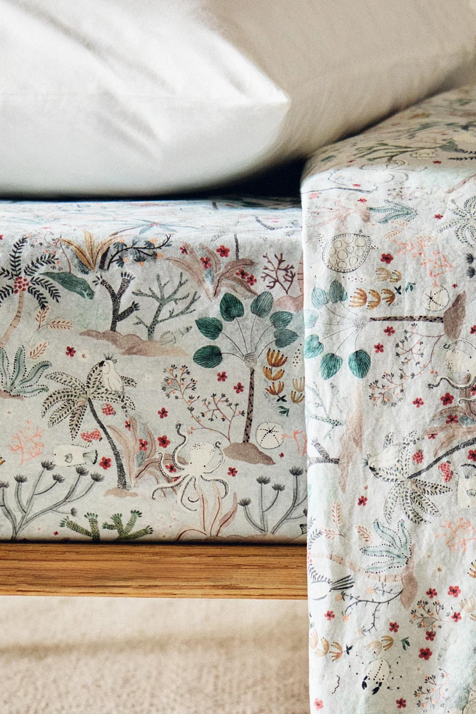 DRAP-HOUSSE ENFANT IMPRIMÉ MARIN