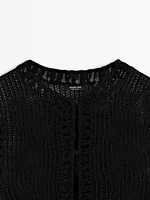 Knit vest with embroidered detail