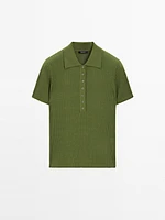 Pull polo en maille de coton