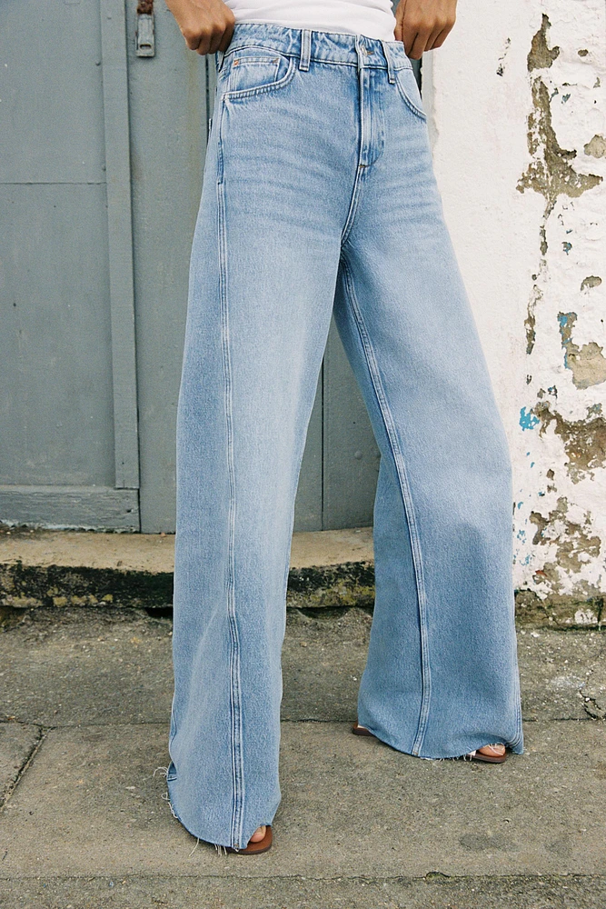 Z1975 WIDE LEG MID-RISE JEANS WITH SIDE SEAMS