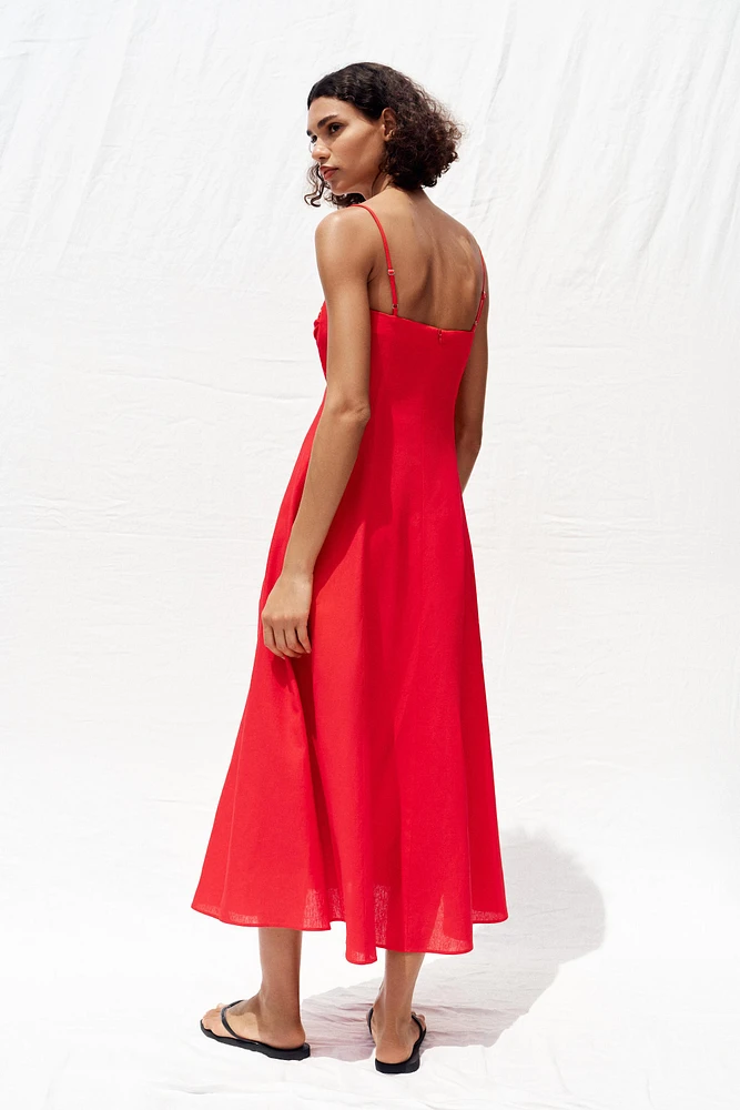 LINEN MIDI CORSET DRESS