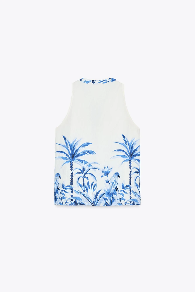 BLOUSE IMPRIMÉ TROPICAL