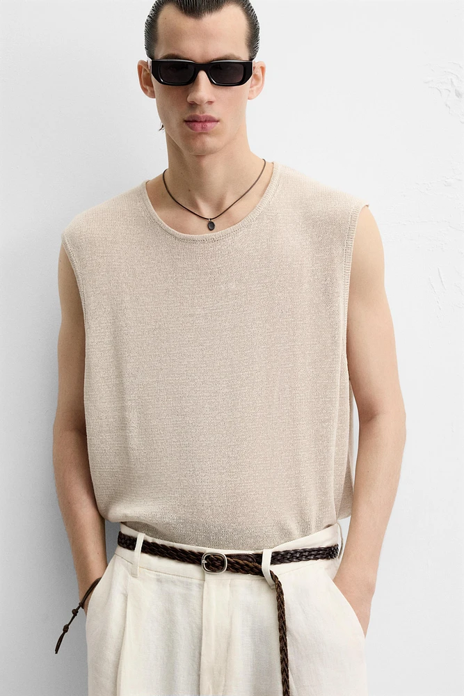 LINEN KNIT T-SHIRT