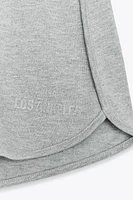 METALLIC THREAD FLEECE SHORTS