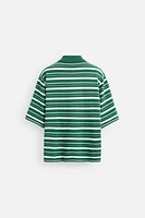 POLO EN MAILLE TEXTURÉE RAYURES