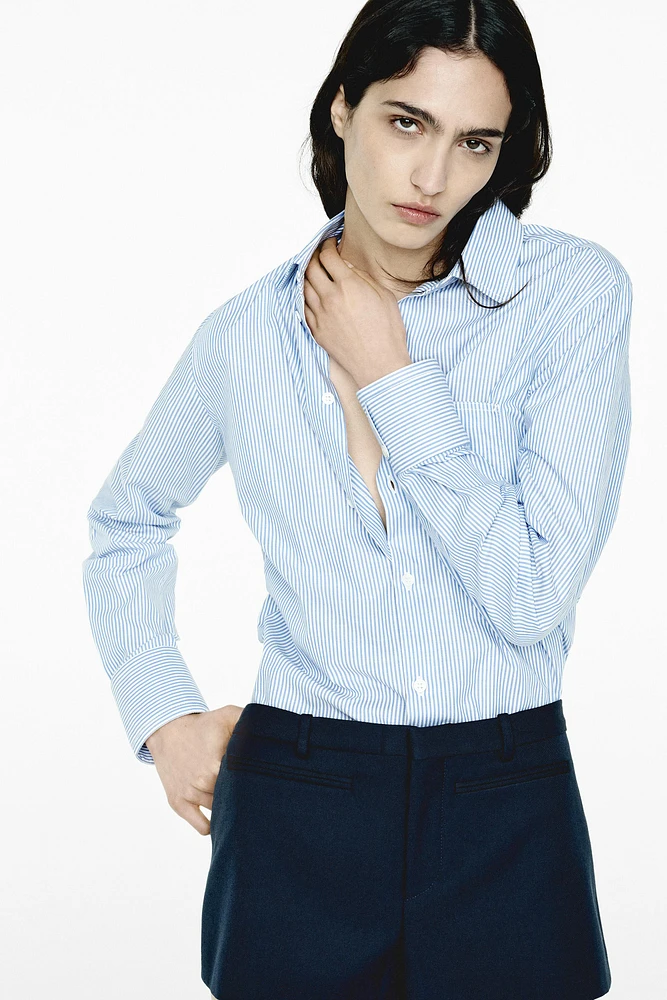 STRIPED POPLIN SHIRT ZW COLLECTION