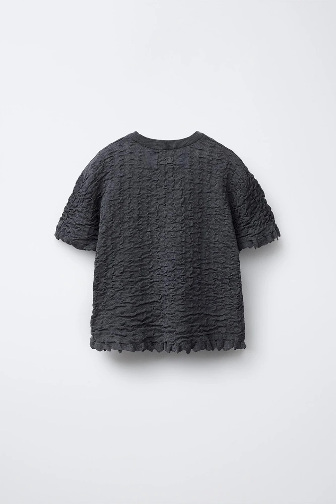 TEXTURED KNIT T-SHIRT