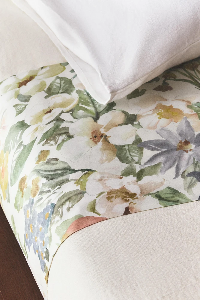 FLORAL PRINT SATEEN FLAT SHEET