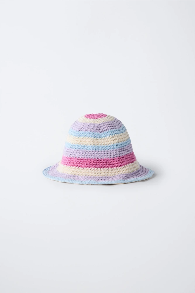 CROCHET KNIT BUCKET HAT