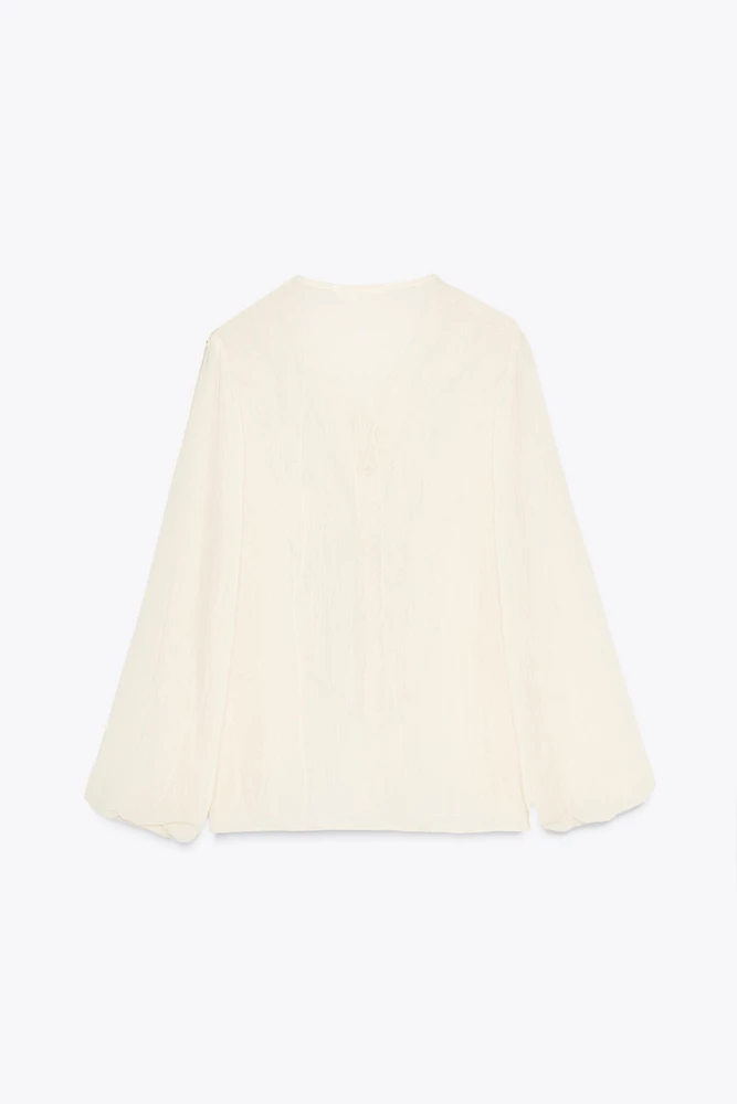 SEMI-SHEER BLOUSE WITH RUFFLES