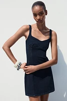 ROBE Z1975 MINI EN DENIM À BRETELLES