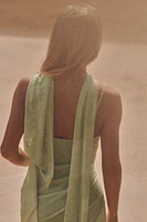 TULLE MIDI DRESS WITH SCARF