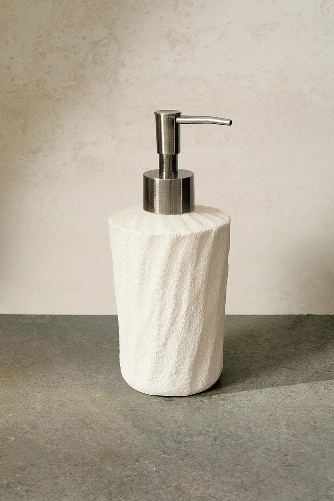 TEXTURED CERAMIC SOAP DISPENSER