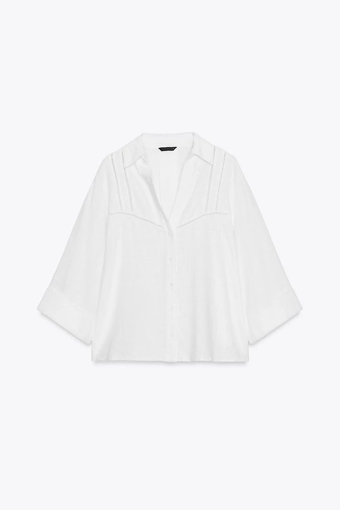 LADDER STITCH WIDE SLEEVE SHIRT