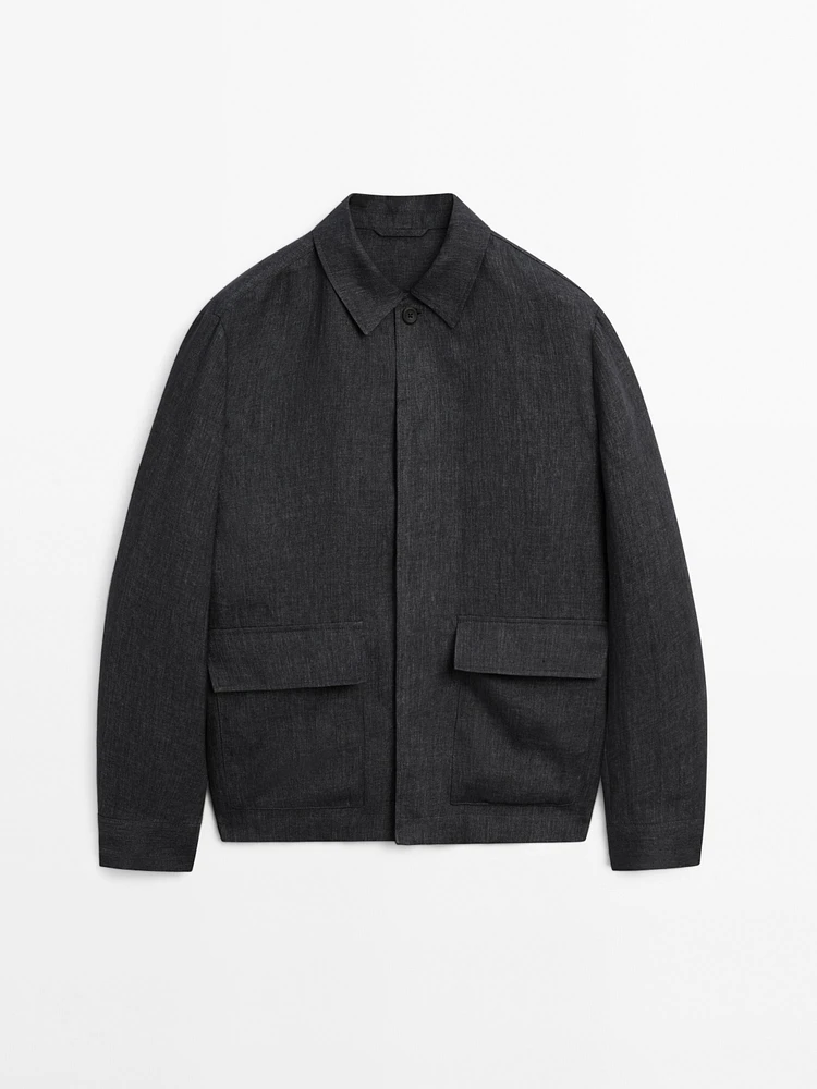 100% linen overshirt