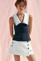 WELT DETAIL VEST TOP