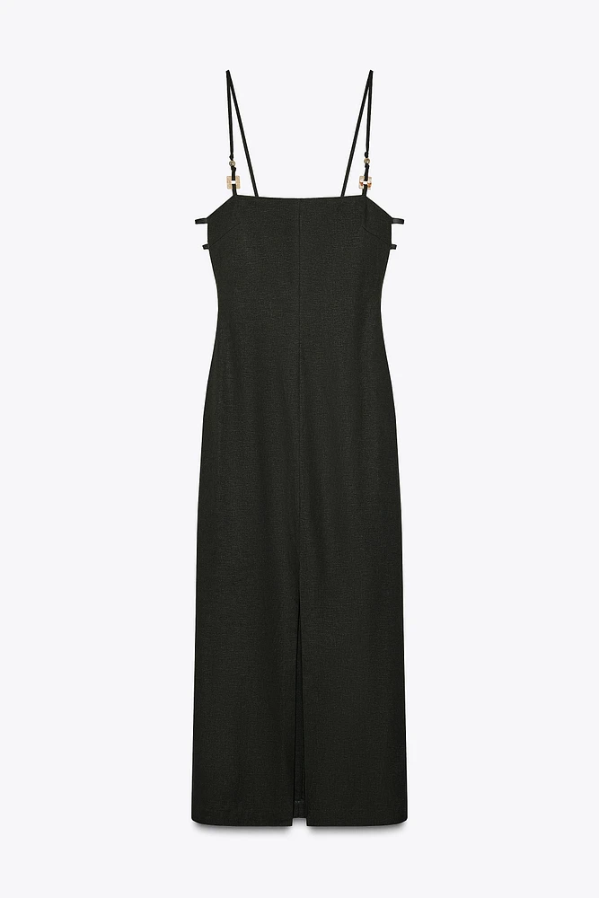 LINEN MIDI DRESS