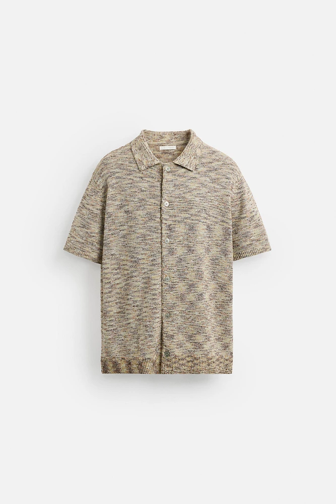 CHEMISE EN MAILLE À TEXTURE BOUCLÉ