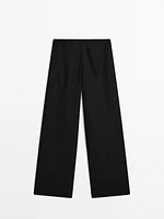 Pantalon fluide plissé 100 % lin