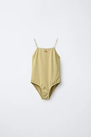 6-14 ANS/ MAILLOT DE BAIN BRODÉ CERISES