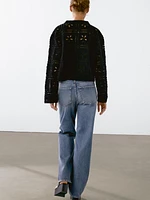 Crochet knit cardigan