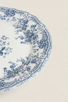 FLORAL EARTHENWARE DESSERT PLATE