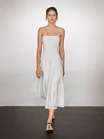 Robe midi bretelles fluide